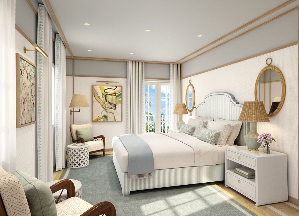 Primary guest room at The Vineta Hotel — full-room view, natural lighting, clear sightlines, PressBeyond standard